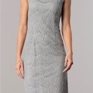 Alex Evenings MOB/MOG Scalloped Lace Dress & Jacket silver/gray size 12 - NWOT